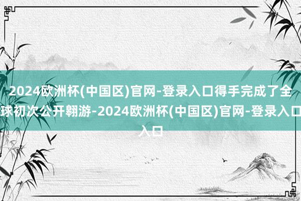 2024欧洲杯(中国区)官网-登录入口得手完成了全球初次公开翱游-2024欧洲杯(中国区)官网-登录入口